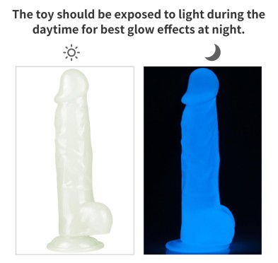 Dildo led giętkie duży penis podświetlany 21,5 cm